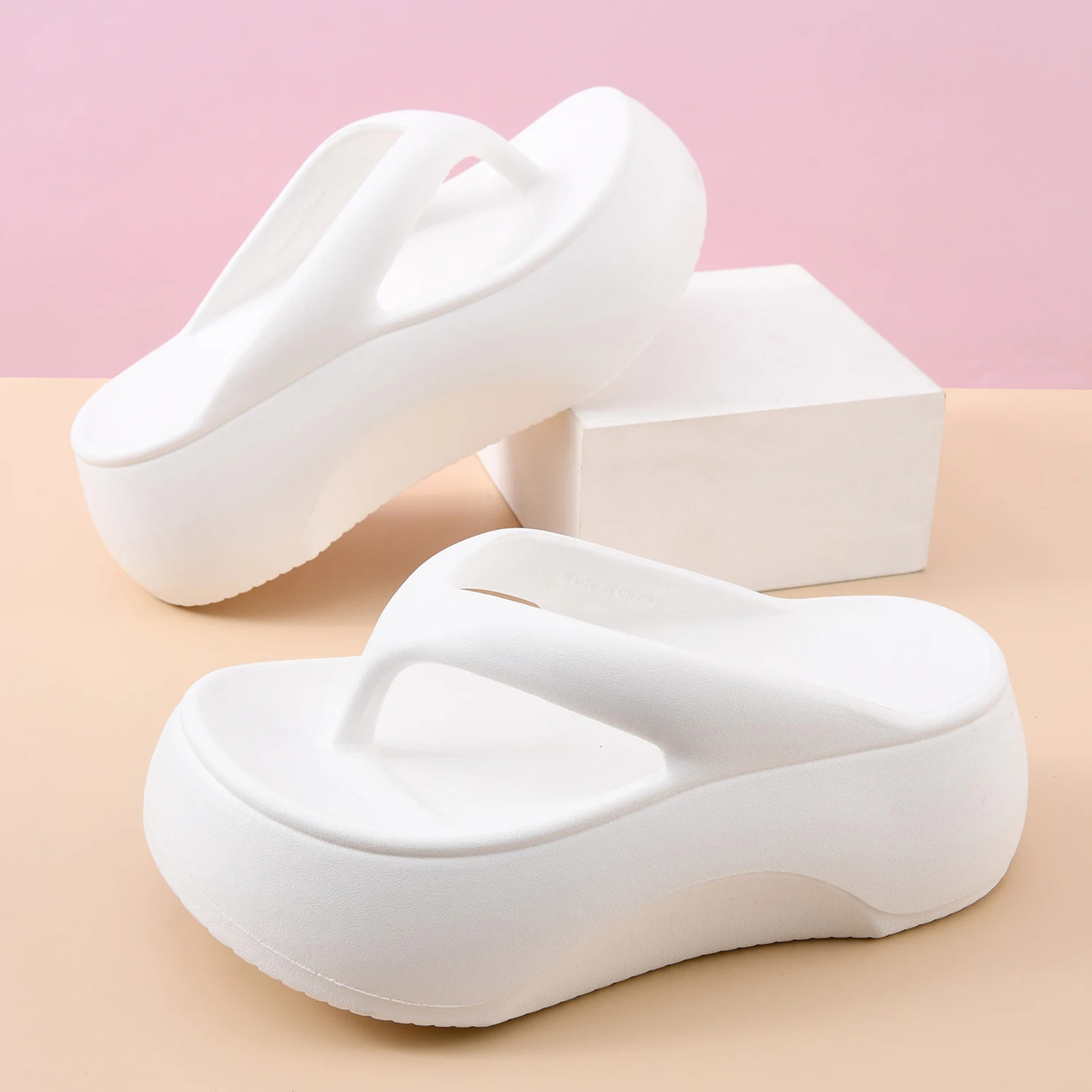 Summer Womens Platform Flip Flops Soft Sole EVA Slippers for Men Outdoor Casual Beach Shoes Home Non-slip Bathroom Slides Shoes 250605