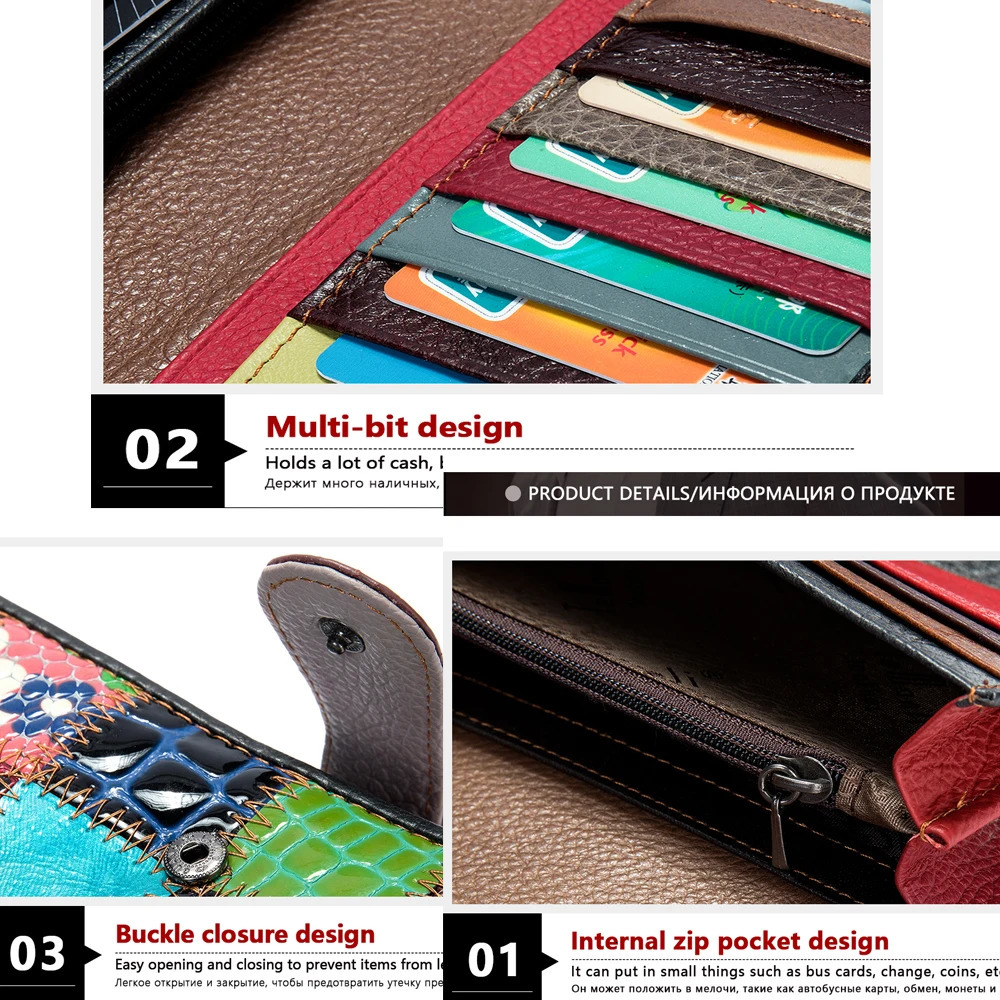 WESTAL Womens Purse Leather Wallet for Women Boho Purses Coins and Cards Ladies Wallets Long Clutch Bag Wristlet 250605