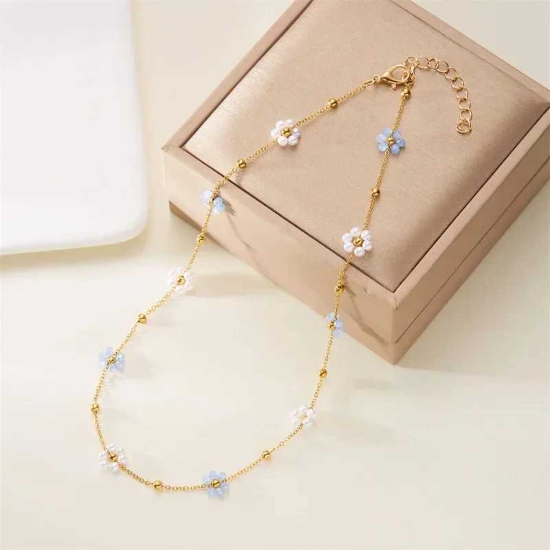 Sweet Cute Crystal Imitation Pearl Flower Bracelets for Women Fashion Gold Color Chain Charm Bracelet Necklace Jewelry XJ250604