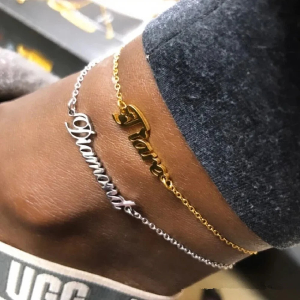 Custom Crown Name Anklets For Woman Stainless Steel Personalizado Letter Foot Bracelet Summer Beach Jewelry Gift 250528