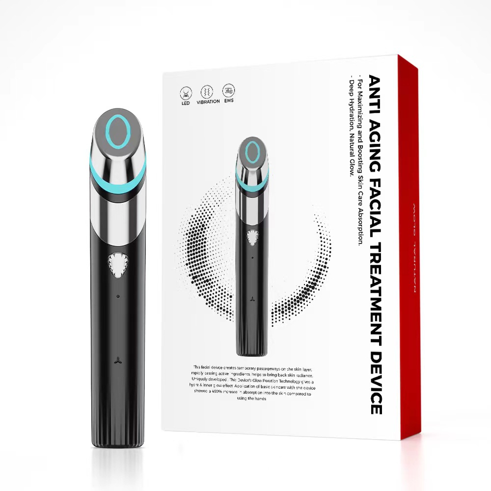 Pore Convergence Beauty Instrument Household Face Introducer Firming Blue Light Electronic Beauty Instrument EMS Microcurrent