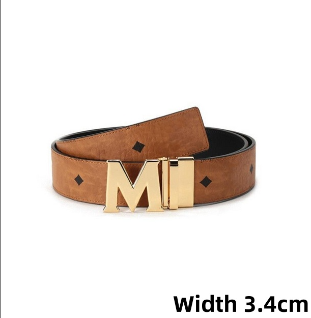 Designer mens belt classic Genuine Leather men belts causal metal smooth letter buckle man designer wirstband multiple styles optional width 3.4cm size 90-125cm S1