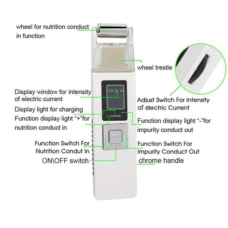 Wireless Galvanic Microcurrent Skin Firming Machine Face Skin Cleaner Skin Tightening Tools Facial Lifting Device Massage Roller XJ250607