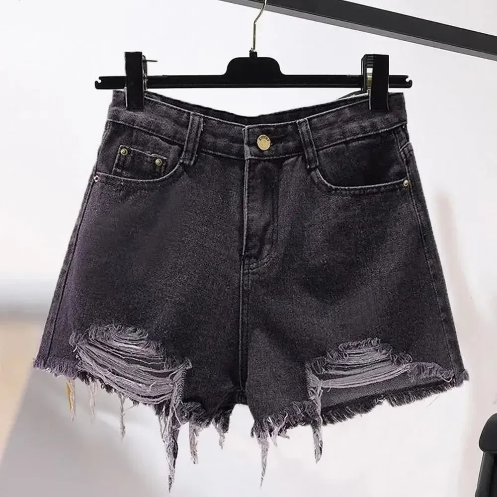 Botvotee Summer Ripped Jeans Shorts Women High Waist Casual Denim Tassel Fashion Holes Y2K Girls White Jeans 250604