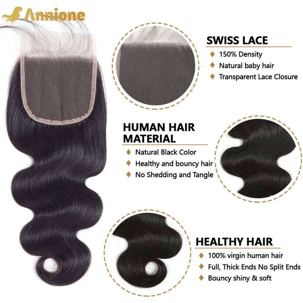 24 Inch Human With 4x4 Brazilian Body Wave Raw Hair Bundles And 5x5 HD Transparent Closure