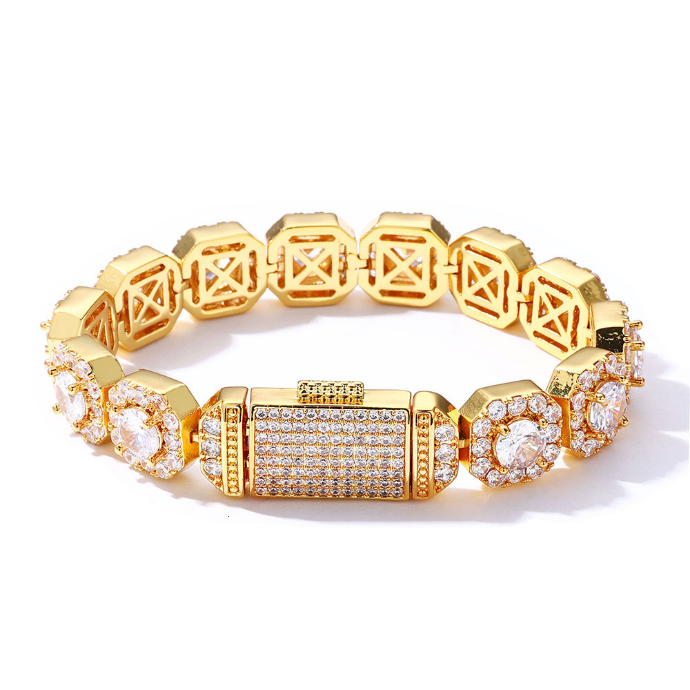 Hip Hop Bracelet Ice Sugar Chain Moissanite Bracelet Trend Personalized Fashion Jewelry Mens Bracelet