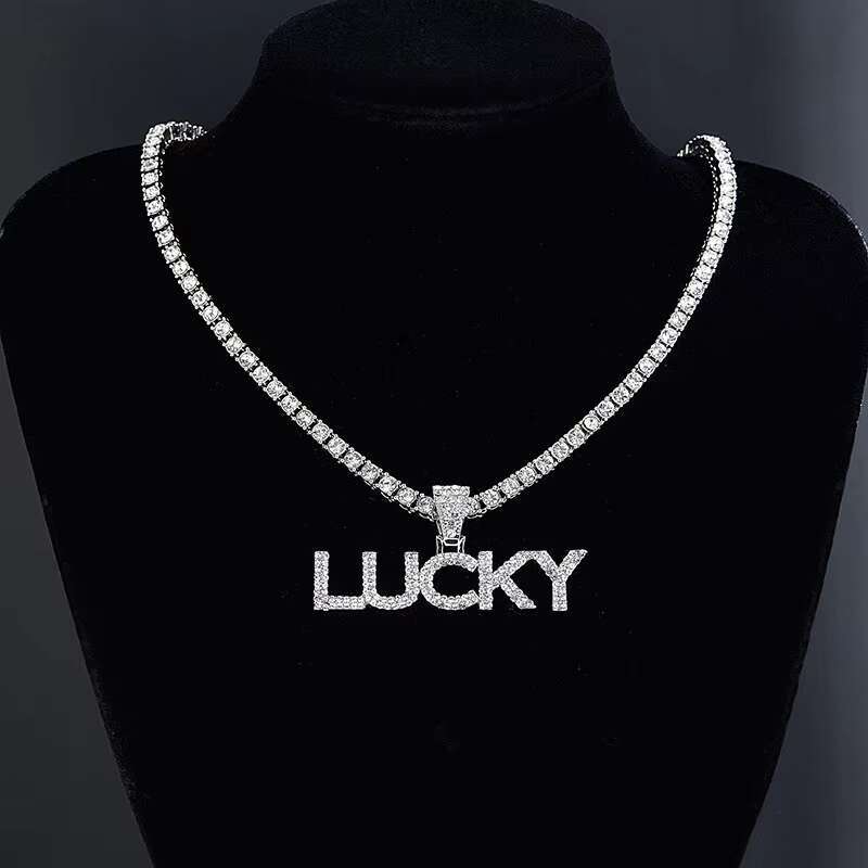 European American High Quality Fashionable Hip-hop Accessory Personalized LUCKY Letter Pendant High-Design Wholesale