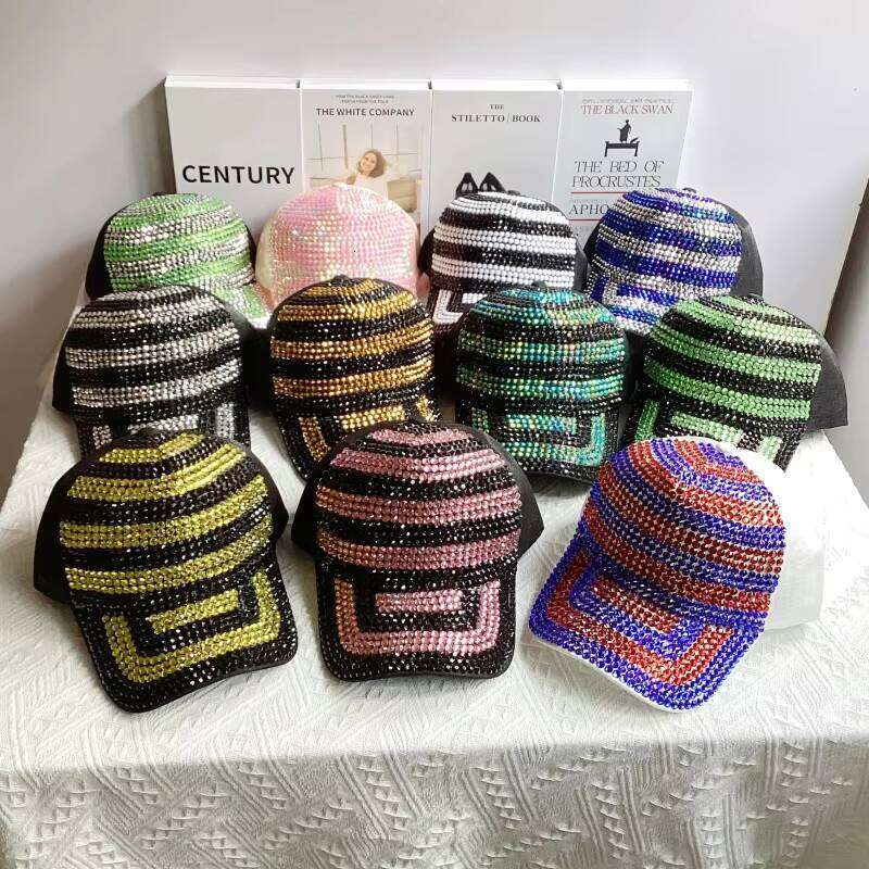 New Luxurious Two-Tone Rhinestone Adjustable Baseball Cap Fashion Sunscreen Sun Hat Wholesale
