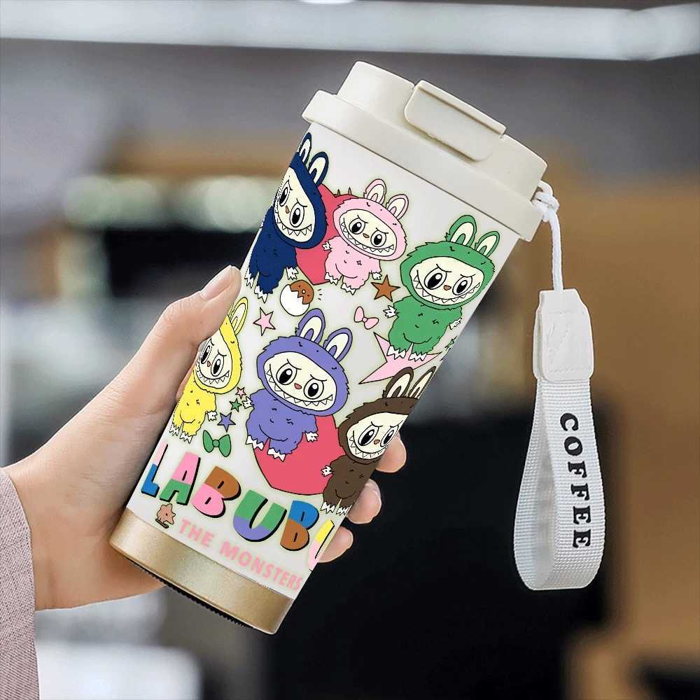 Labubu Periphery Portable Student Water Cup Leakproof Girls Water Bottle New Labubu Anime Supplies Car Labubu Birthday Gifts X2506055