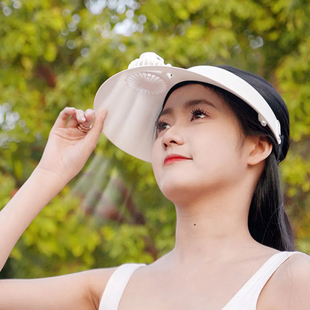 Sun Visor Hat with Fan Solar USB Charging Sun Protection Hat Breathable Summer Cooling Fan Hat for Outdoor Camping Fishing 250603