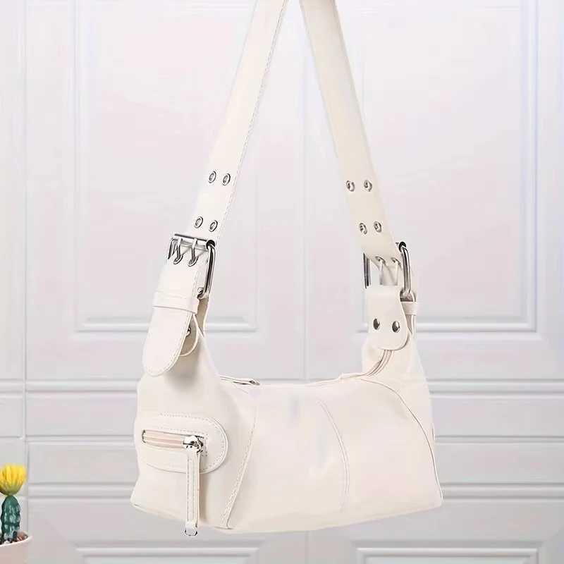 Underarm Bag Womens Bag Cool Drag Style Single Shoulder Underarm Stick Bag Niche Design Leather Zipper Single Shoulder Handbag XJ250605