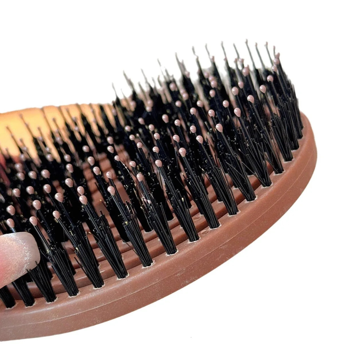 Boar Bristle Detangling Hair Brush Women Scalp Massage Comb Hollow Out Wet Curly Hair Comb Barber Hairdressing Styling Tools 250603