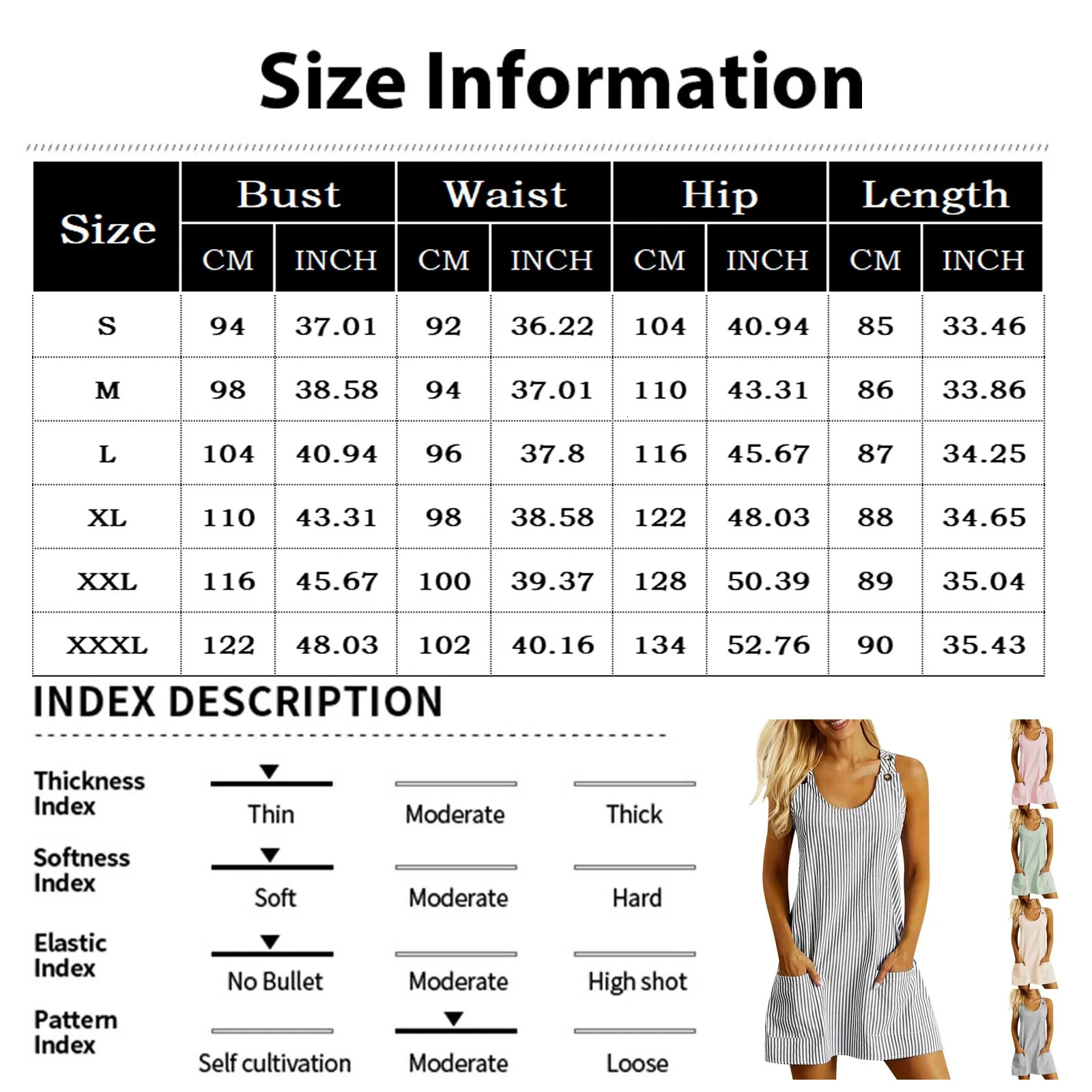 Womens Round Neck Tank Dress with Pockets Classic Striped Strap Button Casual Fashion Mini Summer Outdoor Beach Dresses 250604