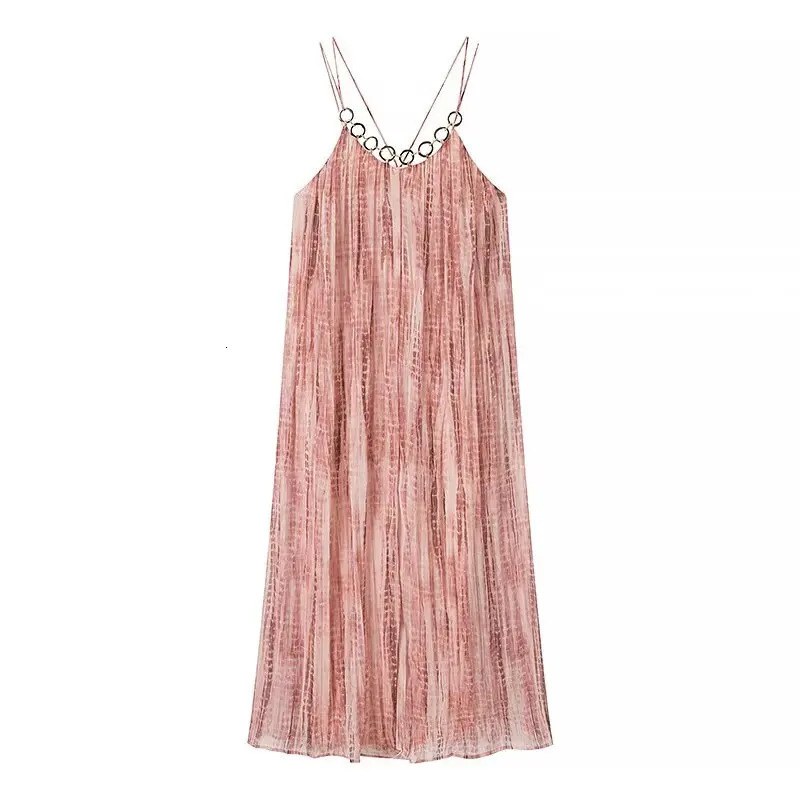 European and American style tiedye ring decoration holiday suspender dress 250604