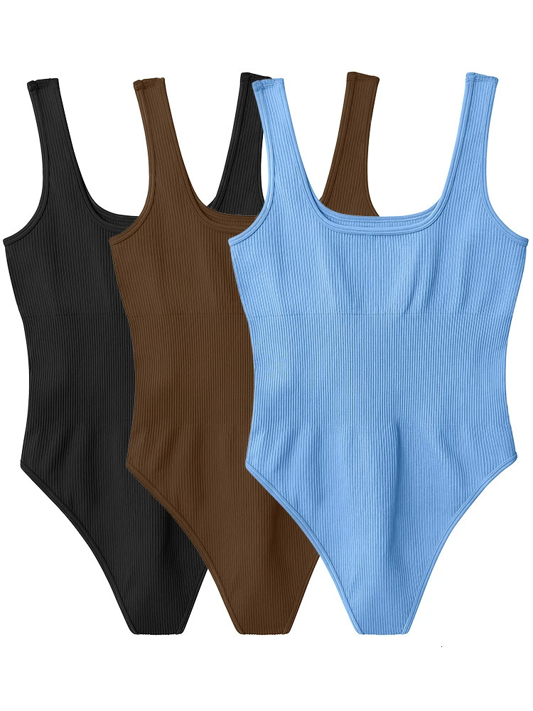 Trend Solid Color Womens Bodysuit Sexy Sleeveless Tank Top Body Shaping Clothing Yoga Gym Workout One Piece Bodysuit 250604