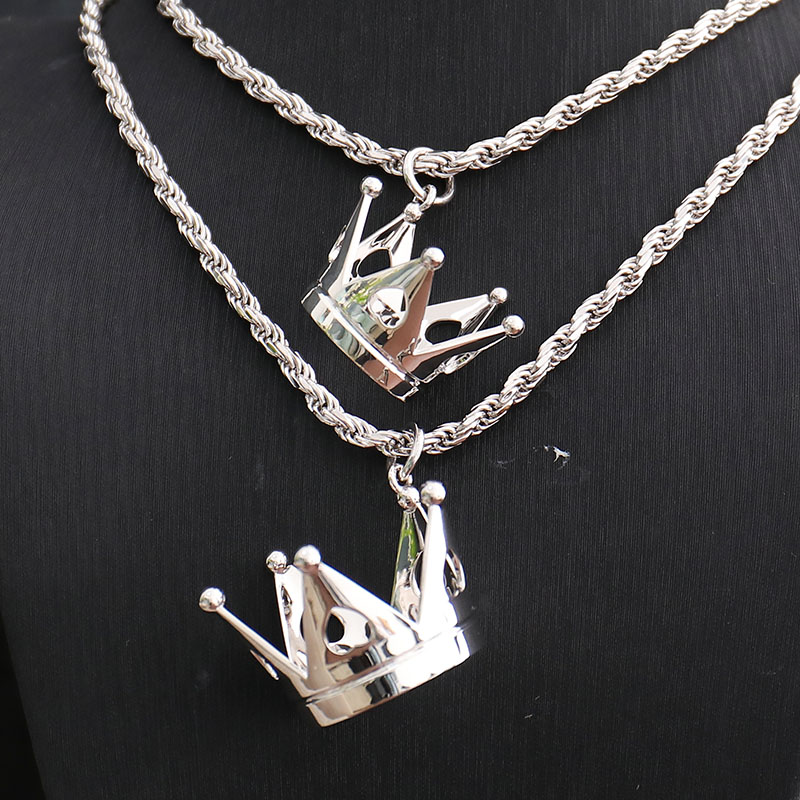 Provence Jewelry Fine Jewelry Pendants Charms Custom Pendant logo Crown shaped 925 Silver White Gold Plated pendant Fine Jewelry with Hip Hop Jewelry