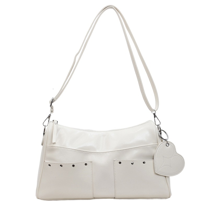 designer 2025 New Large Capacity Retro Soft Leather Motorcycle Bag High-end Casual Multi-pocket Shoulder Crossbody Bag Underarm Bag