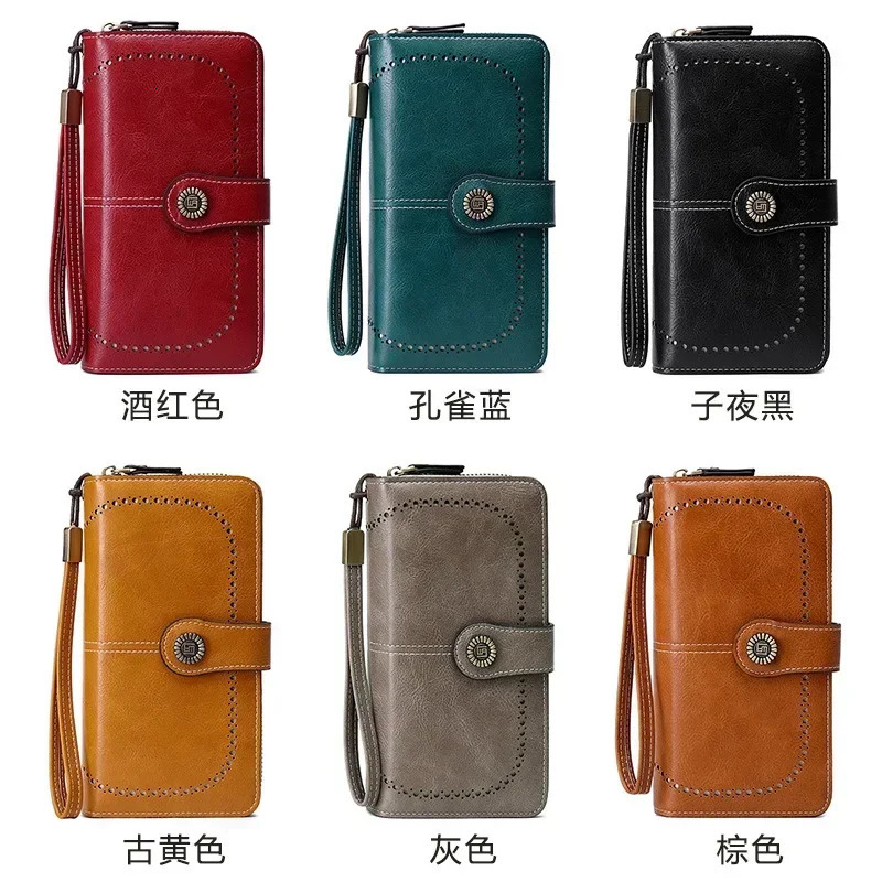 High Quality Women Wallet RFID Antitheft Leather Wallets For Woman Long Zipper Large Ladies Clutch Bag Female Purse Card Holder 250605