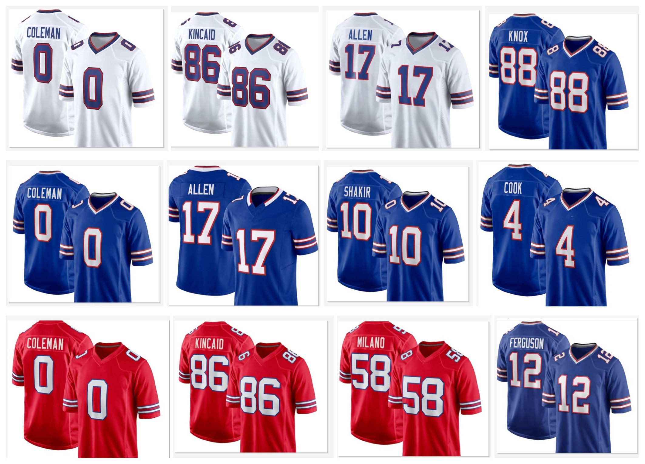 17 Josh Allen Keon Coleman Joey Bosa Buffaloly Bill Football Jersey Dalton Kincaid Ray Davis Dawson Knox Jim Kelly Cole Bishop James Cook Khalil Shakir Dion Dawkins