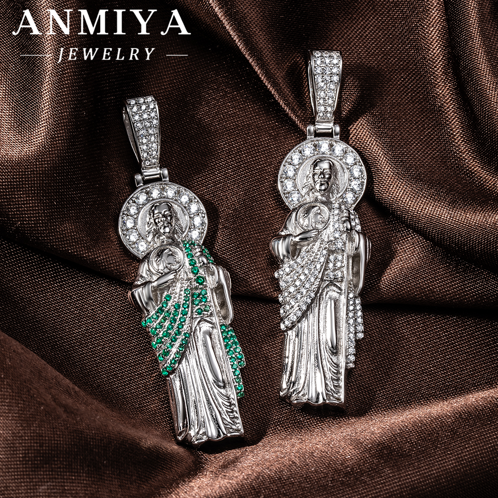 Religious 925 Silver Jewelry Pendant Necklace with Jesus Christ Figure for Christian Gift and Spiritual Wear