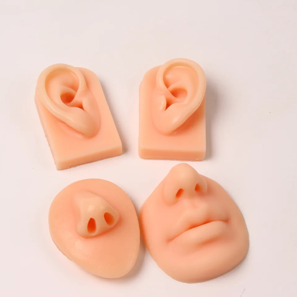 1PCS Silicone Ear Model Nose Lips Simulation Artificial Practice Skin For anent Makeup Piercing Training Tattoo Tools 250604