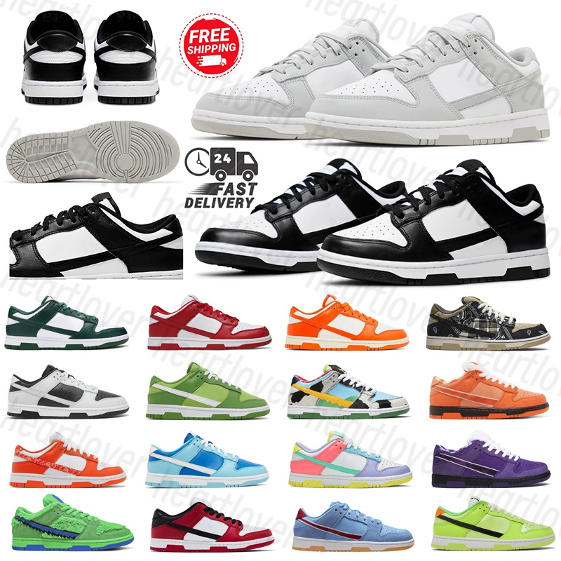 designer shoes sneakers panda black white leather rubber Breathable Patchwork Classic party univrtsity Blue Grey Fog Medium Olive Green red pink free shipping shoe