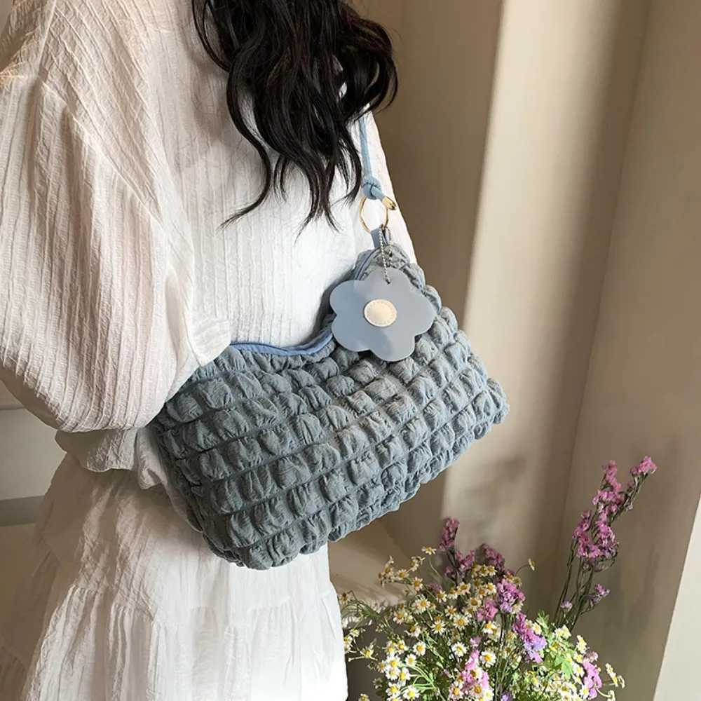 Trendy Pleated Bubbles Shoulder Bags Handbag Daily Commuting Bag Underarm Bag Plaid Quilted Solid Totes Bag Messenger Bag XJ250605