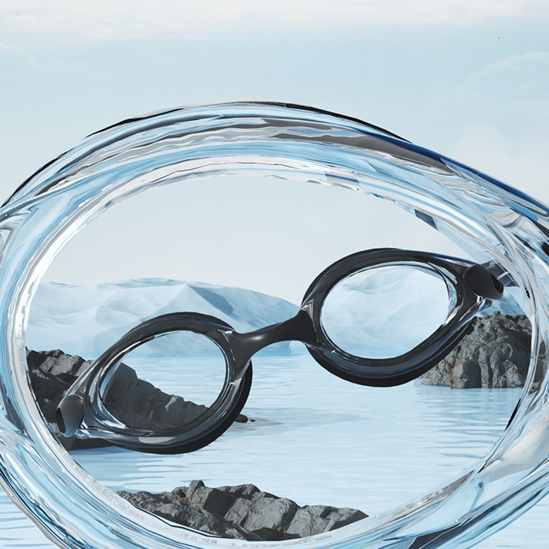 Adult Unisex HD Waterproof Anti-Fog Flat Light Swimming Glasses and Cap Set Professional Diving Goggles