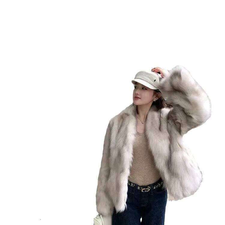 Shirt Rhyme Urchin with The Same Soft Champagne Imitation Fox Environmentally Friendly Winter Women's Fur Coat