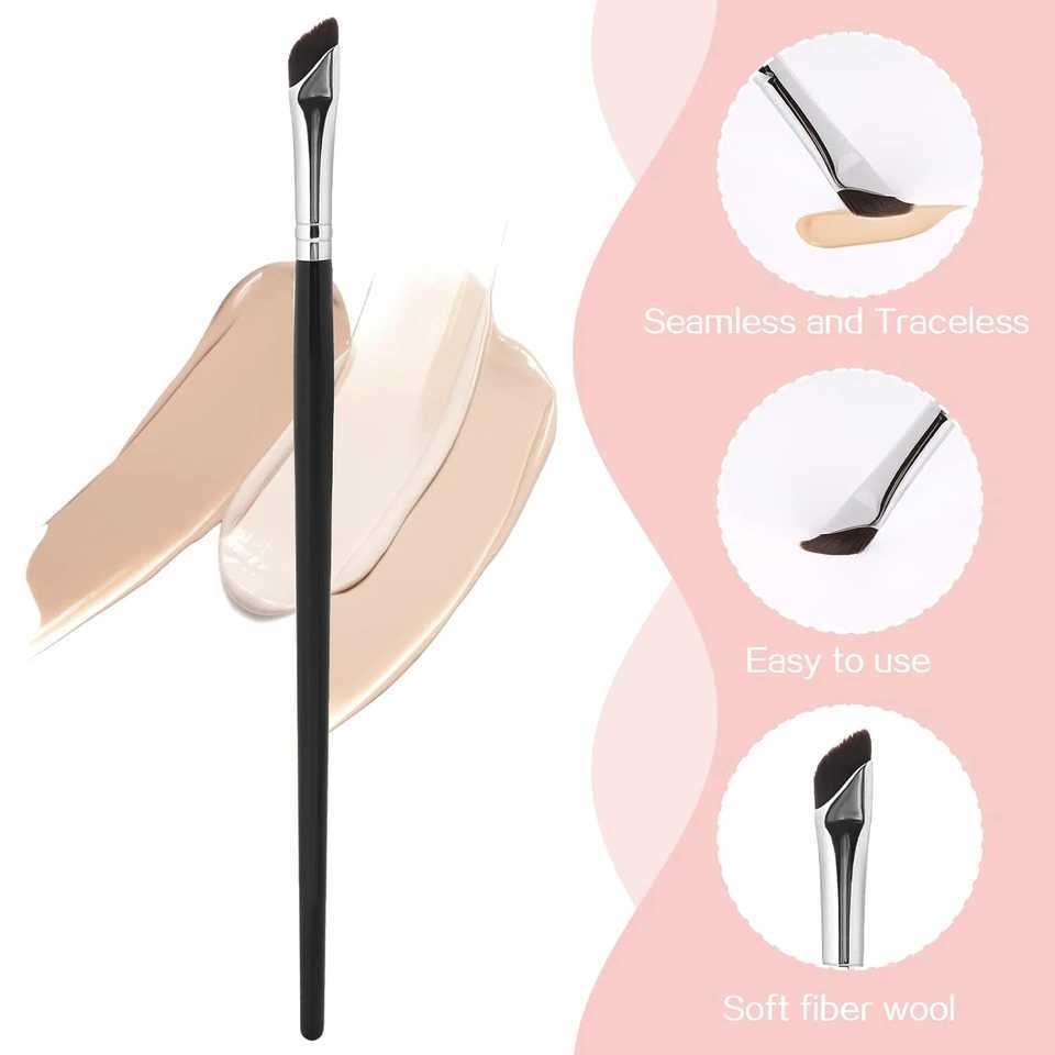 Ultra Thin Professional Slanted Angled Eyeliner Brushes Set - 6 Piece Precision Brush Kit for Precise Eyebrow Makeup Tools with W250605