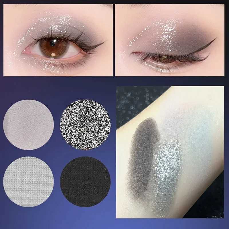 4 Colors Punk Smokey Eyeshadow Palette Matte Glitter Long Lasting Shimmer Cool Toned Black Blue Eye Pigment for Makeup W250605