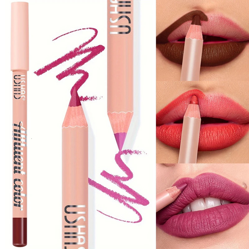 8 Colors Waterproof Lip Liner Pencil Long Lasting Sexy Dark Red Pink Matte Lipstick Pencil Natural Lipliner Pen Red Contour Tint 250605