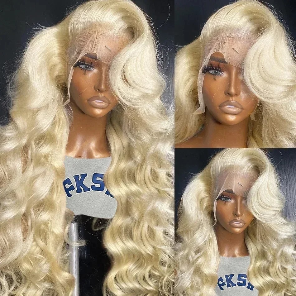 200 Density 30 40 Inch 613 honey blonde Body Wave 13x6 HD Transparent Lace Frontal Wigs Human Hair Brazilian 13x4 Lace Front Wig Synthetic