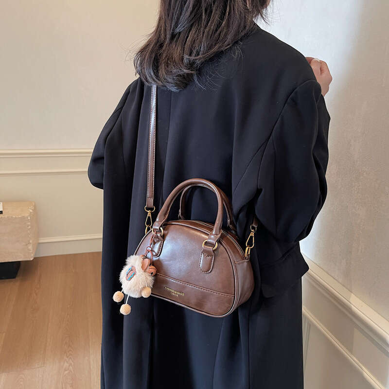 Pillow 2025 New Color-Block Versatile Crossbody Fashion Handbag Bowling Ball Bag for Women