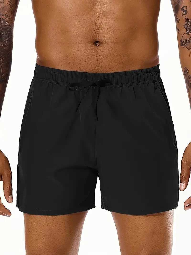 Men 2025 New Summer Beach New Models Solid Color Fashion Leisure Comfortable Elastic Waist Double Pockets Cool Sports Shorts XJ250605