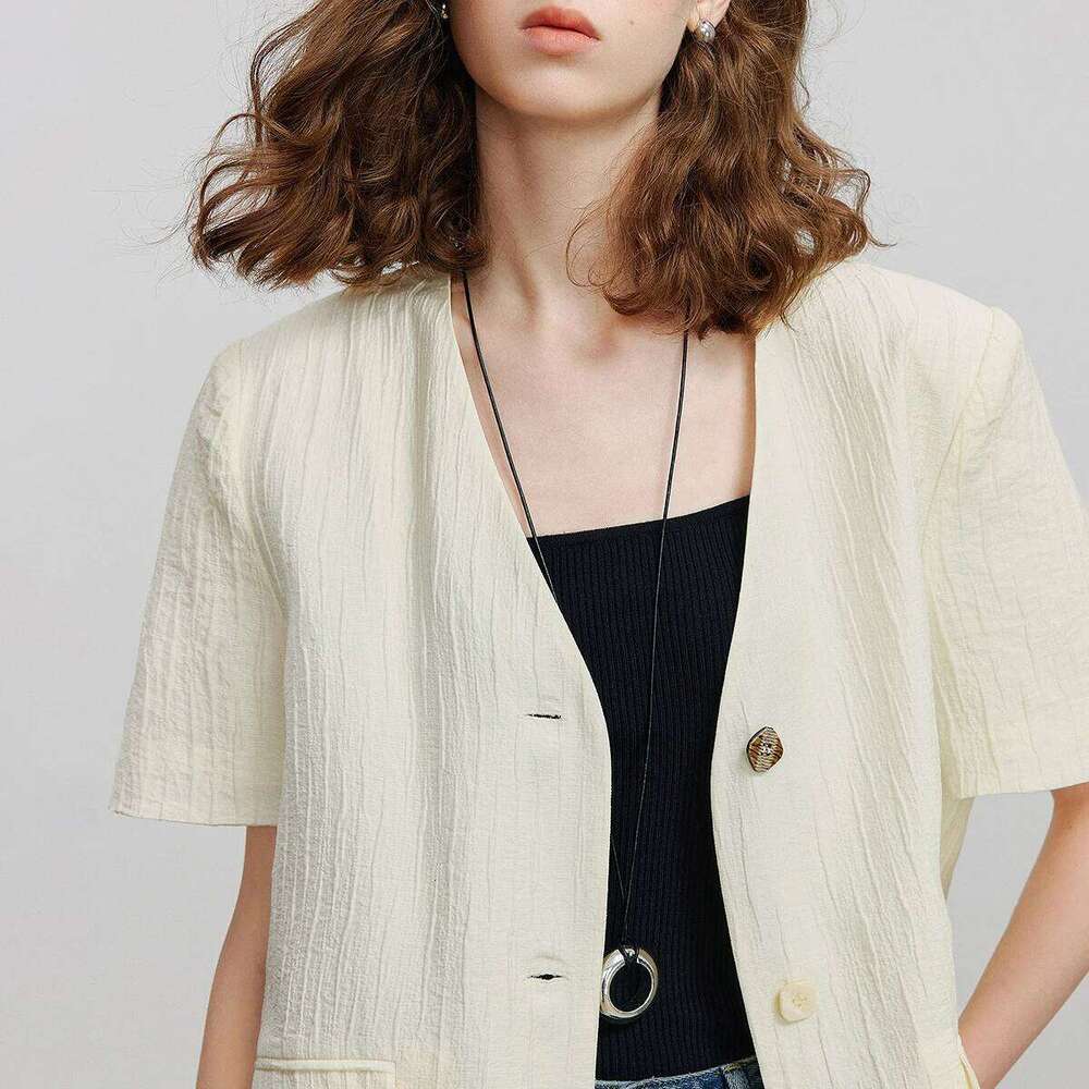 Coats Designer Women TOYOUTH Women Blazer 2025 Summer New Short Sleeve OL Jacket Coat 8525006 Designer