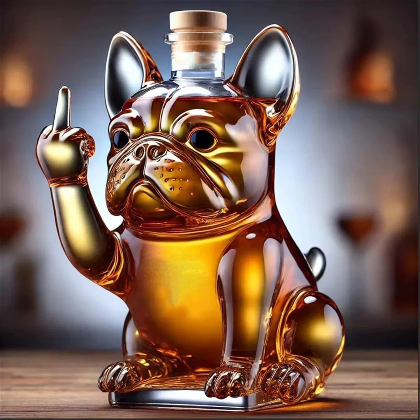 French bulldog bar whiskey decanterthickened whiskey bottle funny wine decanterbeverage glass bottlecreative gift for friends 250605