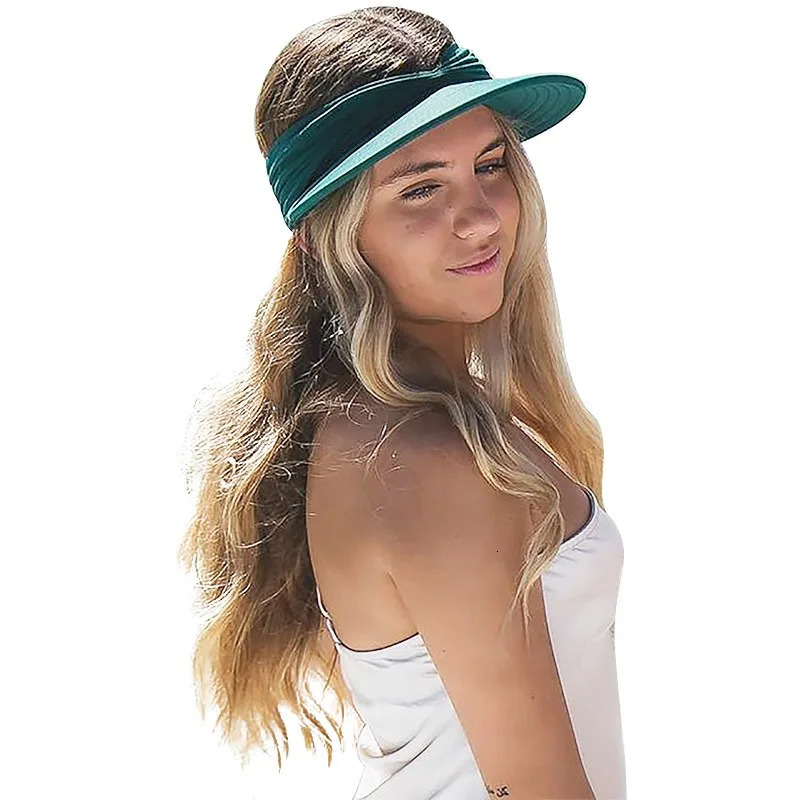 Summer Sunshade Hollow Top Hats Spring Elastic UV Resistant Sports Sun Caps Beach Seaside Empty Topped Adjustable Headgear 250603