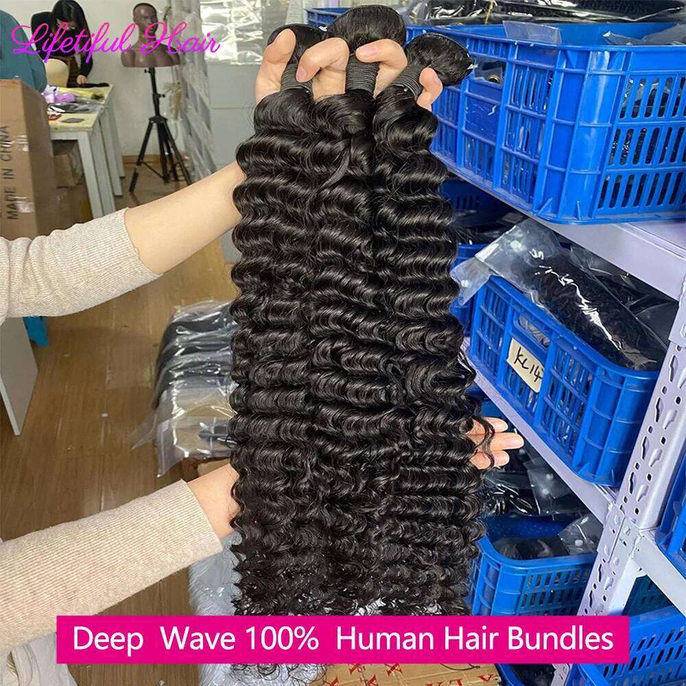 12A Loose Deep Wave With 4x4 Closure Curly 100% Human Extensions Raw Hair Bundles