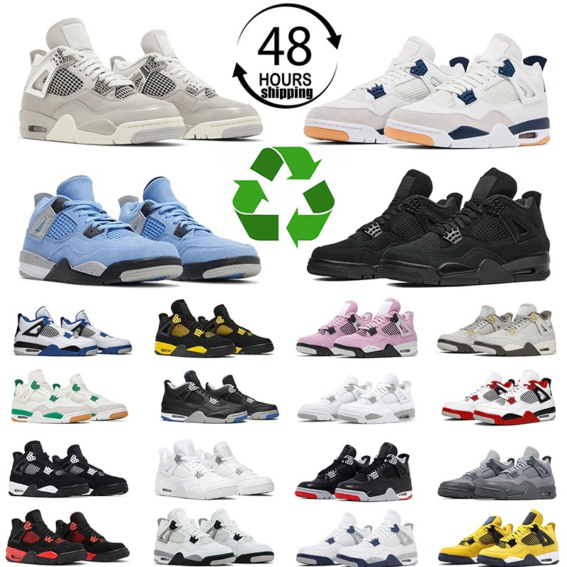 4s 4 basketball Shoes Mens Sneakers Red White Thunder Cement Black Cat Fear Military Blue Bred Reimagined Navy Womens Trainers 36-47