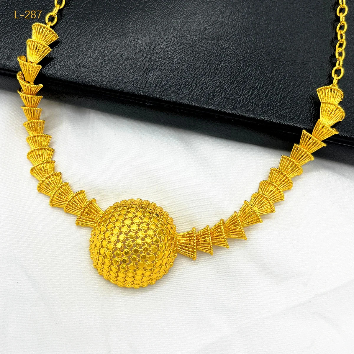 African Bead Necklace Earrings Jewelry Set For Women 24K Gold Plated Dubai Indian Nigeria Bridal Wedding Party Gift Jewellery 250530