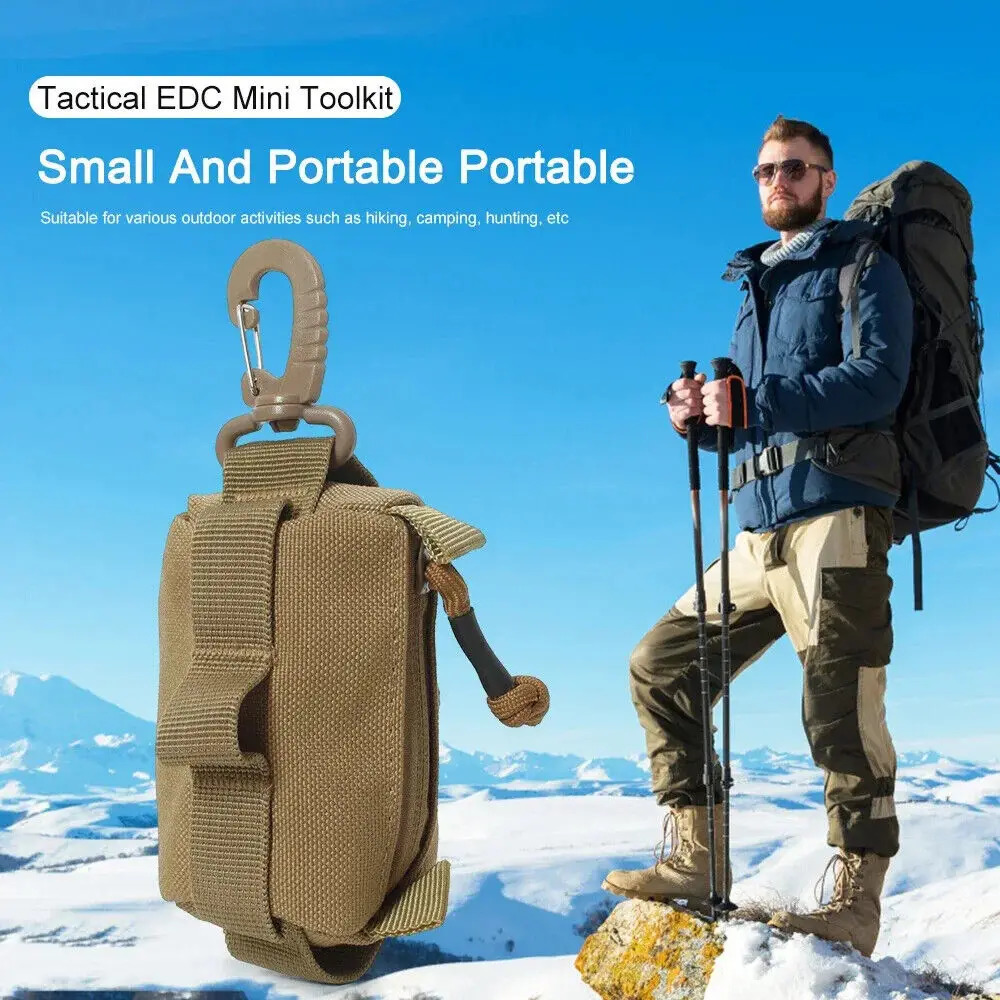 Portable Tactical EDC Kit Change Key Card Bag Coin Purses Molle Pouch Military Wallet Small Organizer Outdoor Hiking 250605