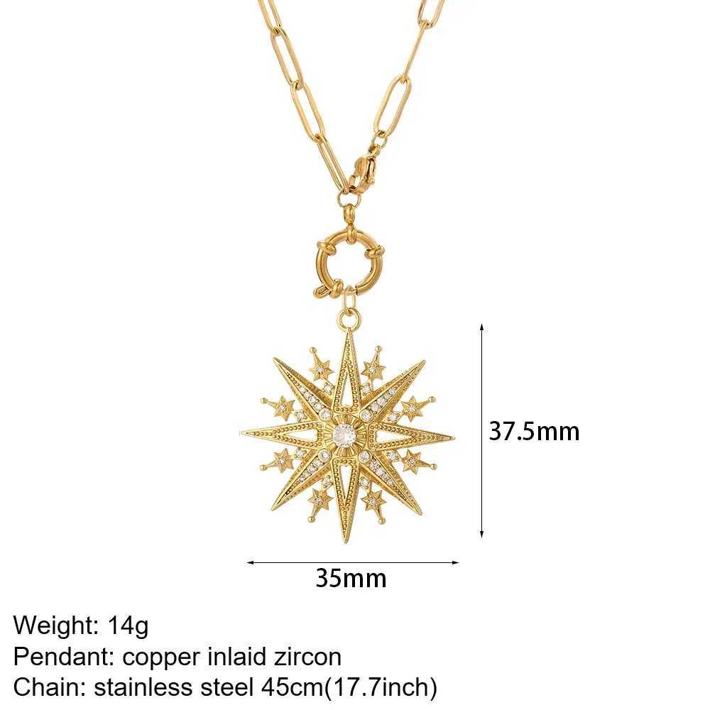 Heart Evil Blue Eye Sun Necklace for Women Cute Dog Bee Elephant Gold Color Pendant Womans Collars Long Stainless Steel Chains XJ250604