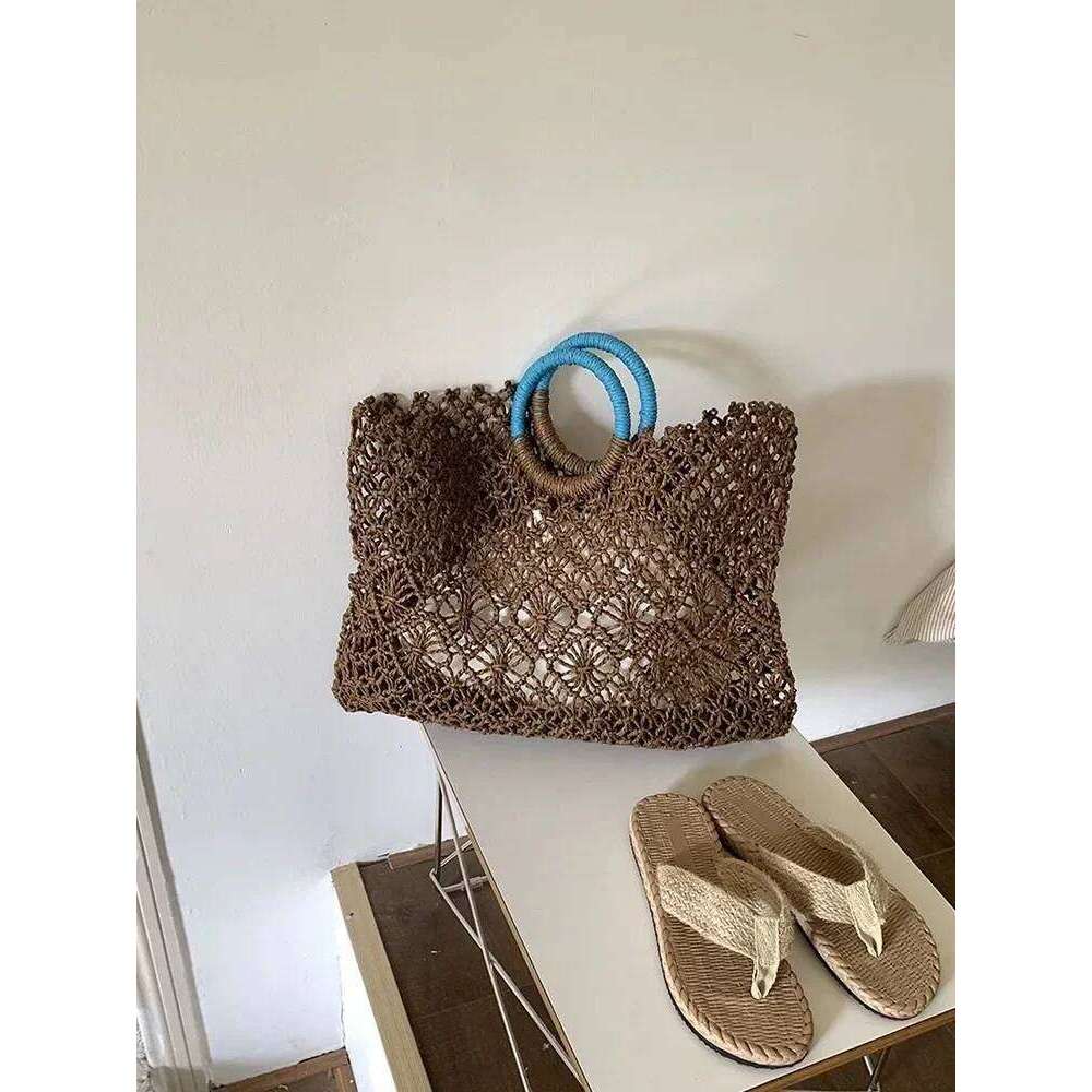 Hollow Straw Summer Beach Woven Shoulder Shopping Travel Bag Bohemian Handbag Casual Tote