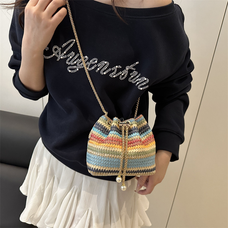 designer Summer New Casual Simple Fashion Personality Bucket Bag 2025 Stylish Niche Women's Textured Shoulder Crossbody Bag