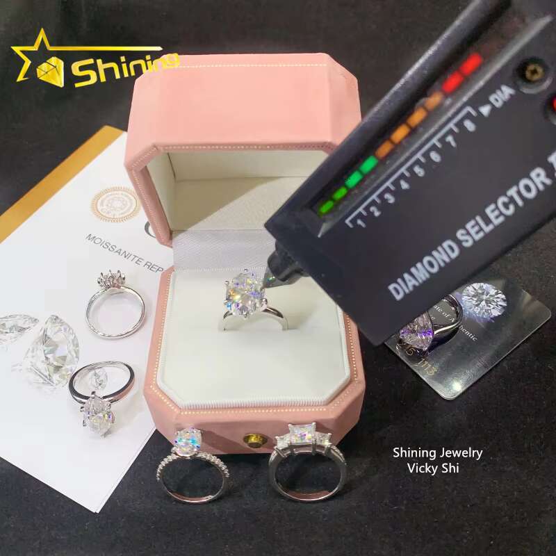 Fashion Jewelry New Style Moissanite Rings 925 Sterling Silver Woman Fancy Cut Iced Out Moissanite Engagement Wedding Rings