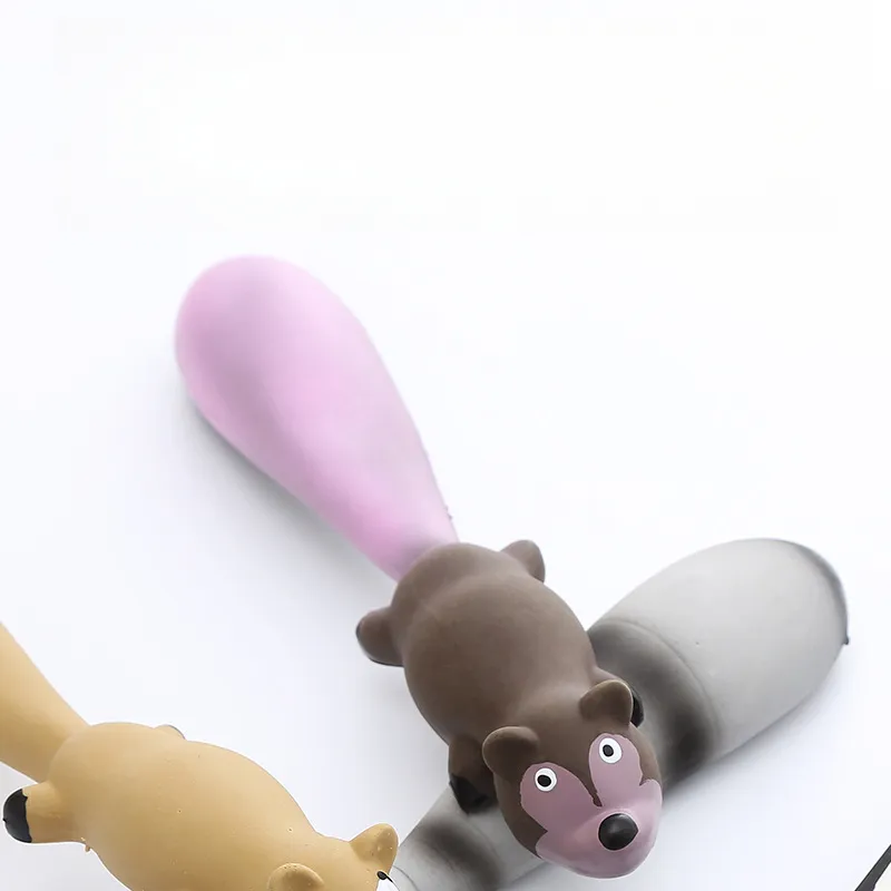 Latex Squeaky Fox Dog Toys Bite Resistant Interactive Dog Toys Pet Supplies 4pcs/Pack