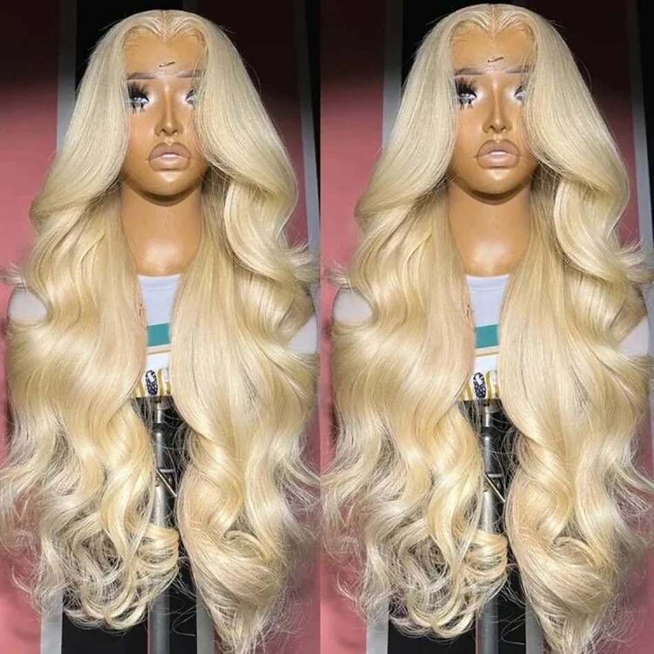 Blonde Body Wave Lace Front Wigs Human Hair Pre Plucked Blonde Wig Human Hair 613 HD Lace Frontal Wigs Synthetic