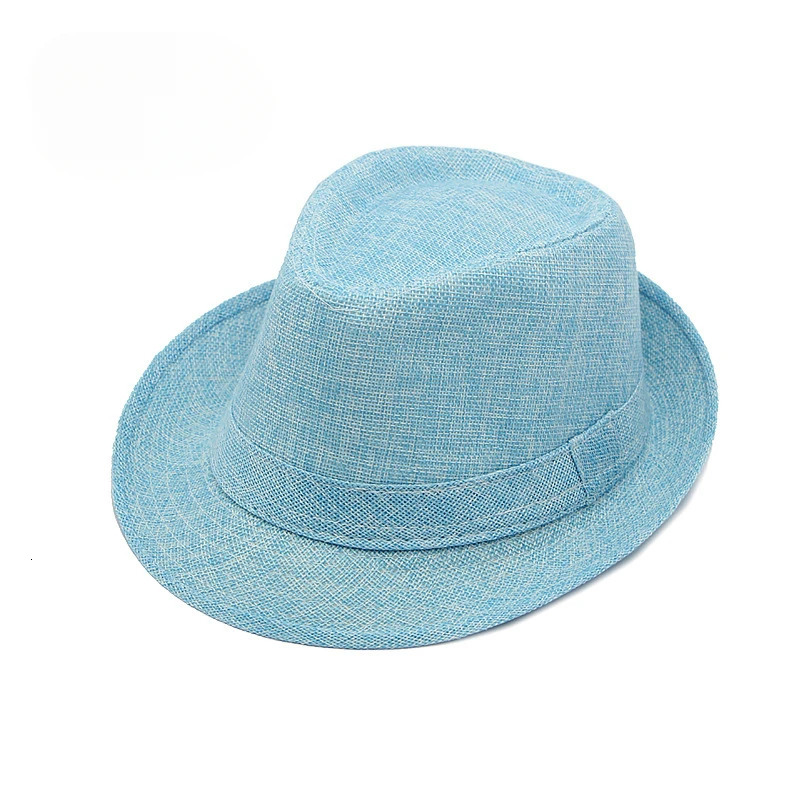 Middle-aged Spring and Summer Outdoor Sun Protection Hat Beach Top Hat Female Casual Retro Jazz Linen Hat Fedoras for Man Party 250605