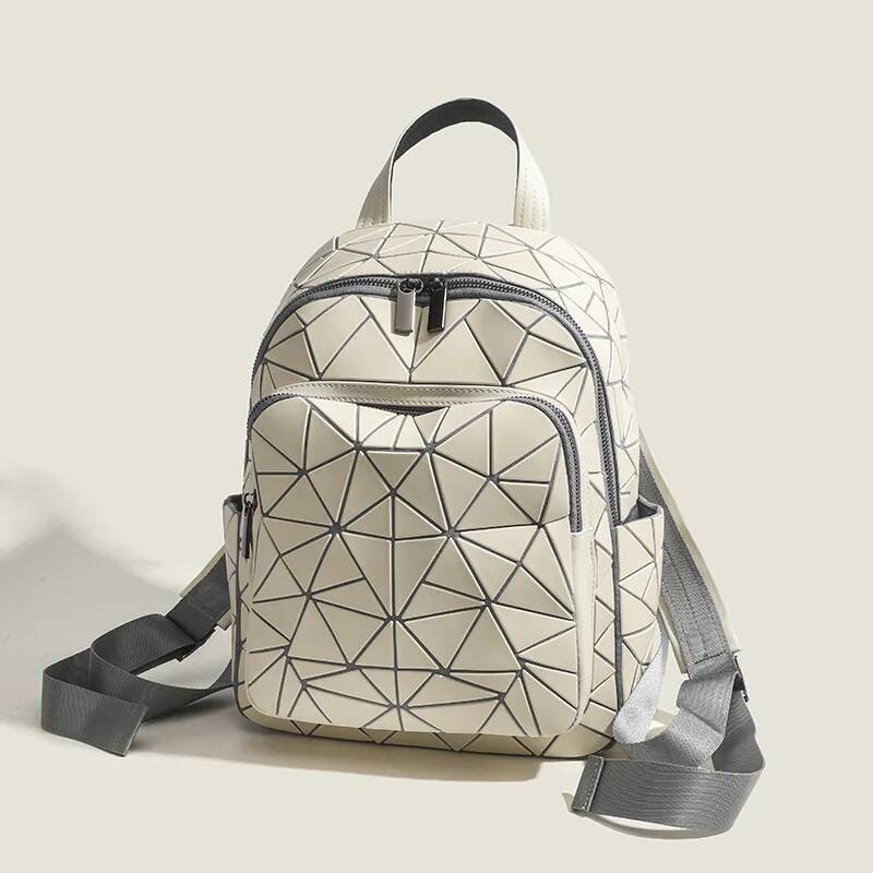 New Korea female Backpacks Women Large Capacity Geometric Female Drawstring Holographic Backpack School Bag